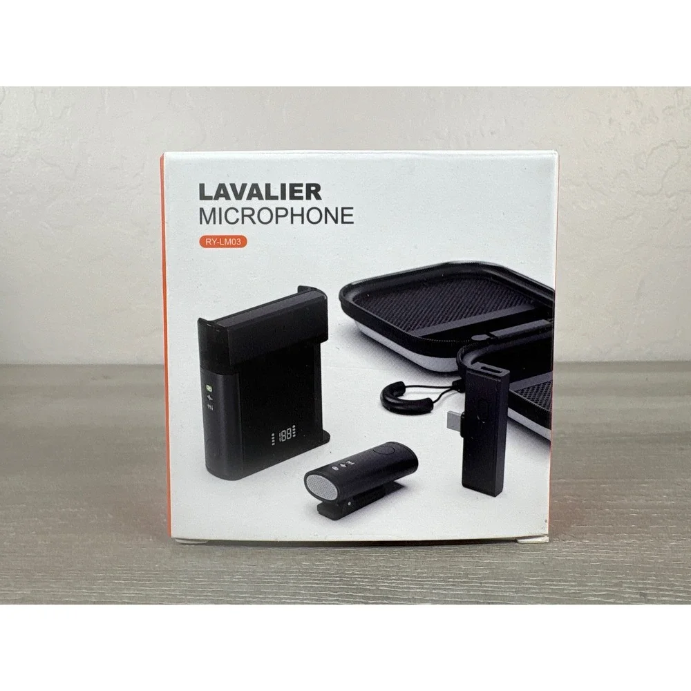 Rythflo RY-LM03 Wireless Lavalier Microphone for iPhone Android Noise Reduction